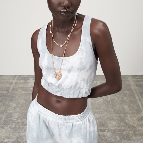 NWT ZARA COLLECTION TIE DYE CROP TOP SPORTY - Picture 2 of 7